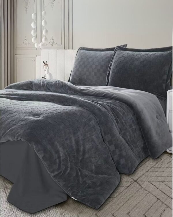 Set edredón alto relieve + sábanas tipo piel