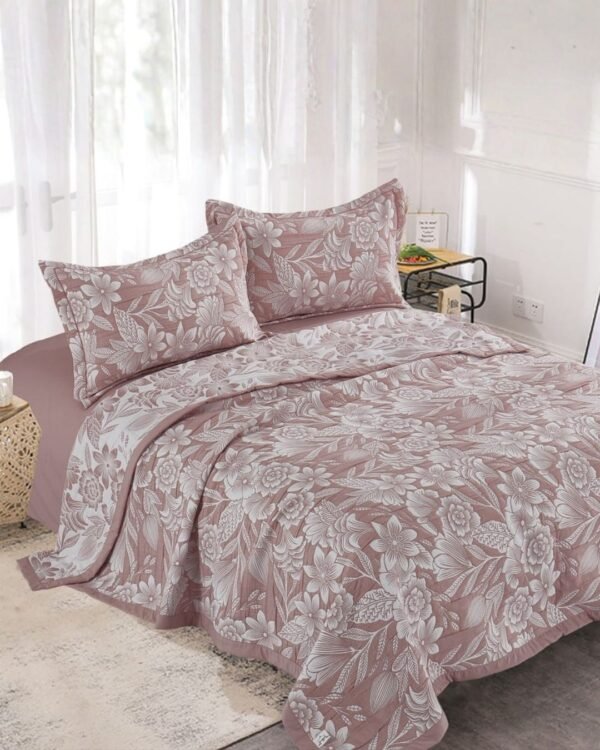 Set quilt bordado 3 piezas 100 % algodón