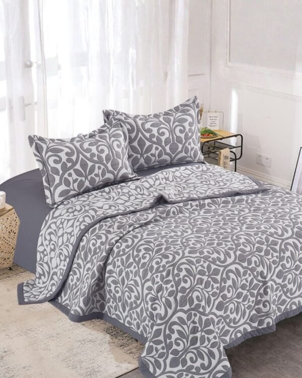 Set quilt bordado 3 piezas 100 % algodón