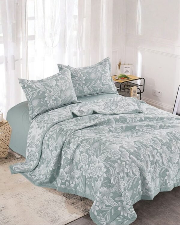 Set quilt bordado 3 piezas 100 % algodón