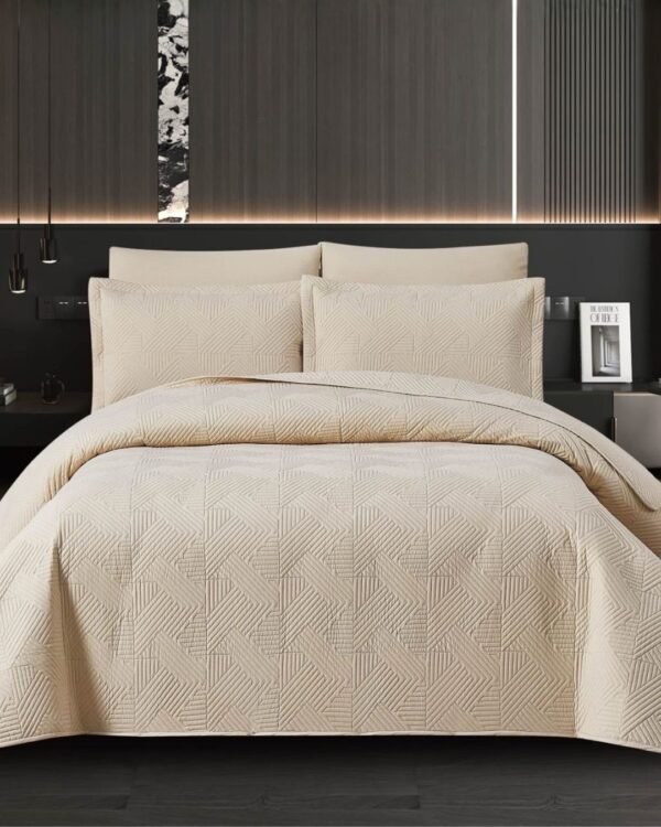 Set cubrecama espiga 100 % algodón importado 3500 hilos