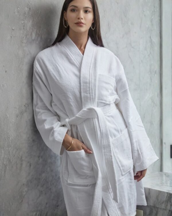 Bata baño premium terciopelo 100 % algodón 360 gr