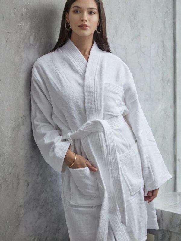 Bata baño premium terciopelo 100 % algodón 360 gr