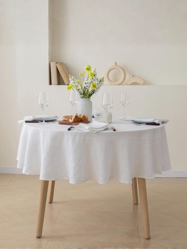 Mantel lino antimanchas circular