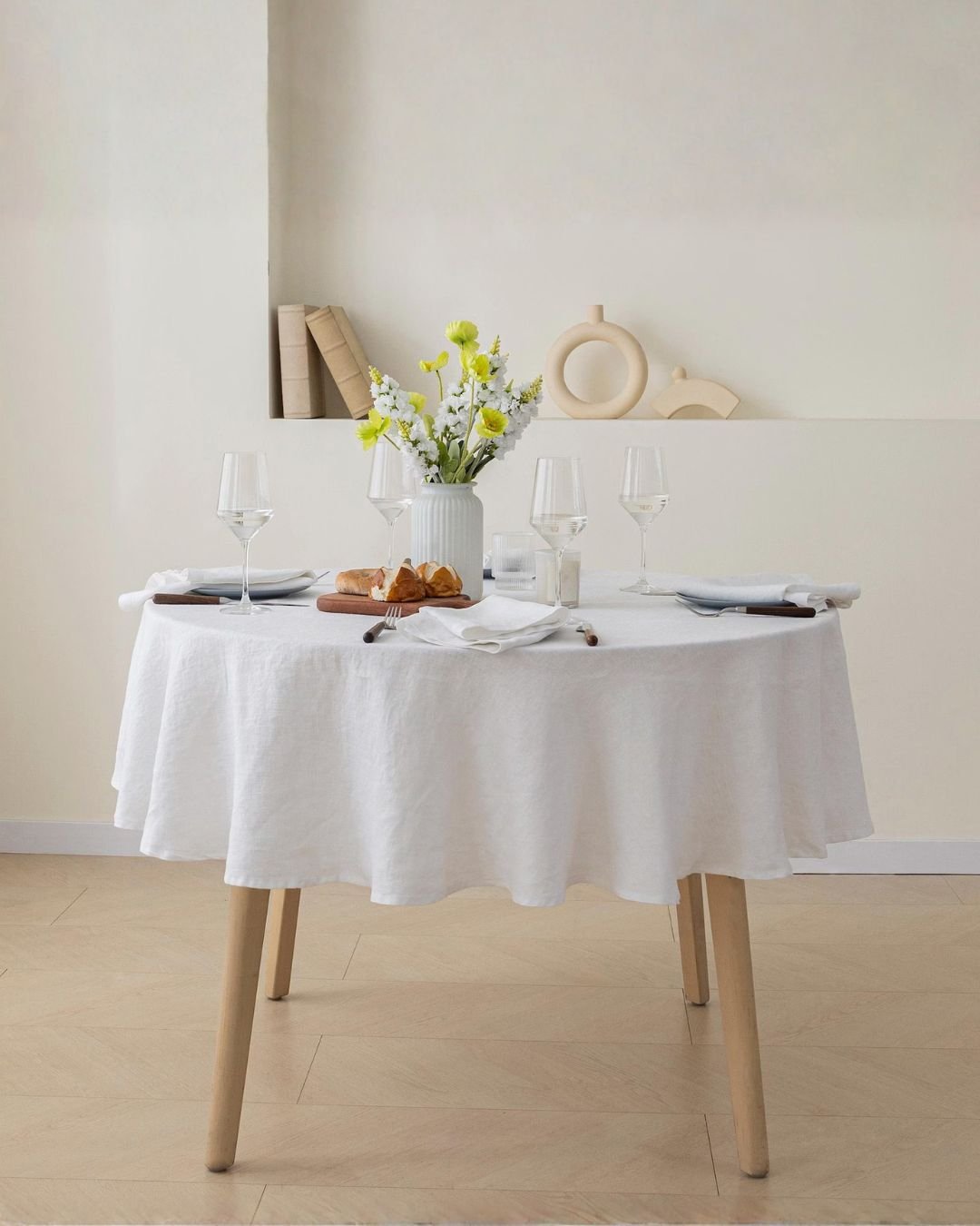 Mantel lino antimanchas circular