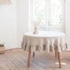 Mantel lino antimanchas boo circular