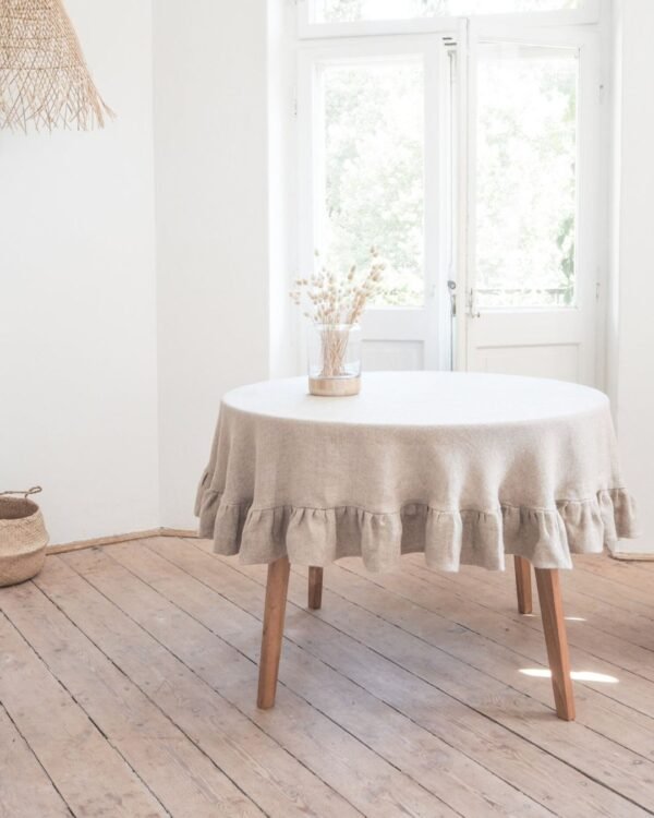 Mantel lino antimanchas boo circular