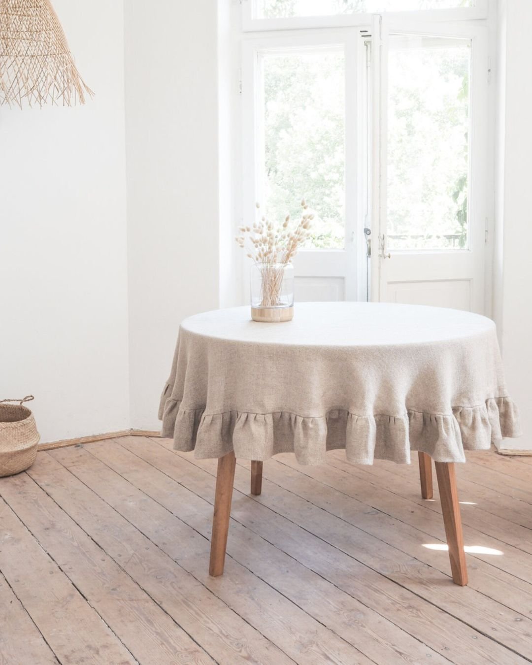 Mantel lino antimanchas boo circular